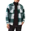 Vestes pour hommes Mode Casual Manches longues Manteaux boutonnés Hommes Harajuku Vêtements d'extérieur imprimés Printemps Automne Col rabattu Plaid Hommes