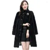 Femmes fourrure longue Faux manteau femme vêtements vison haute qualité luxe hiver veste femmes 2022 mince hauts à la mode en peluche noir Parkas