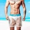 Roupa de banho masculina curta masculina maiô transparente masculina sexy verão praia calções masculinos calções de praia calças J220913