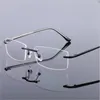 Solglasögon ramar mäns affärstitanlegering Rimlös ram för myopia hyperopia receptglasögon kvinnor ramlösa glasögon f866