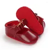 Första vandrare vår baby flickor skor prinsessa båge småbarn spädbarn sneakers född höst mjuk ensam non-halp pu läder