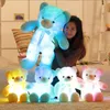 30 سم 50 سم إبداعية إبداعية LED UP TEDDY BEARS محشو الحيوانات أفخم لعبة ملونة توهج دب هدية عيد الميلاد للطفل