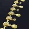 Orecchini pendenti Lussuose catene in vita in oro Festival tribale etnico Strass Fiore di cristallo India Cintura da ballo Gioielli per il corpo della pancia