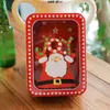 Gift Wrap Chocolate Case Multi-Purpose Santa Claus Pattern Utsökt år Förpackning Tin Box Cookies för fest