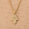 Pendant Necklaces Nesa Hand Heart Necklace Women 24K Gold Color Filled Jewelry