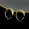 Boucles d'oreilles cerceaux coréen creux ronde pour femmes gold argent couleur métal métal créatif à la main à la main