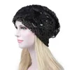 Nieuwe Mode Kant Bloem Slouchy Baggy Head Cap Voor Vrouwen Beanie Hoed Tulband Moslim Dames Hoed HCS205