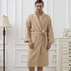 Herren-Nachtwäsche, Winter-Bademantel, Herren-Baumwoll-Handtuch, Fleece, warm, weich, langer Schlaf, Kimono-Robe, männlicher Morgenmantel, Roben in Übergröße, XL