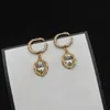 Женские дизайнерские заклепки из латуни с бриллиантами и буквой G, модные роскошные серьги для пар