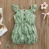 Strampler Baby Mädchen Niedlich Strampler Blumendruck Ärmellos Bogen Rüschen Overalls Overall Sommer Kleinkind Kleidung J220922