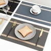 Table Mats 4/6/8PCS Wave Striped Mat Luxury PVC Placemat Kitchen Insulation Pad For Coffee Dining Decor Tapete De Mesa