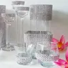 Parti Dekorasyonu 1 Yard Bling Mesh Rulo Altın Gümüş Rhinestones Bant Düğün Masa Hediye Sarmalayıcıları Etkinlik Festivali Malzemeleri