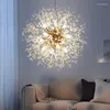 Lampade a sospensione Simig Lighting Modern Luxury Crystal Flower Firefly Light Romantic Accogliente lampadario da sposa con dente di leone