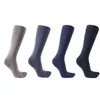 Heren sokken mode 5 paren groot formaat zakelijke heren kwaliteit grijze zwarte streep hoog katoen pure c0e7