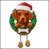 Julekorationer härliga hundar DIY Namn Mes Pendant Christmas Ornament Pvc Pet Dog New Tree Ornament FY4894 T1011 Drop Delivery DHVYP