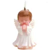 Décoration de fête ange chapelet bougie gâteau Topper baptême baptême mariage première 1ère Communion bébé douche Table pièce maîtresse cadeau