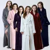 Heren slaapkleding gewaden voor vrouwen satijnen kleedjurk dames massieve kleur volle mouw terry katoenen slaap lounge sexy badjas