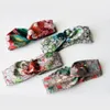 Designer 100% Silk Cross Elastic Women Headbands Summer New Italy Brands Girls Red Golden Flower Floral Hair bands Scarf Hair Accessories Gifts Yoga Headwraps