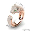 Weiya Leopard Head男性と女性のために人気のあるフルダイヤモンドリング295b