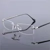 Lunettes de soleil Cadres Hommes d'affaires en alliage de titane Cadre sans monture pour la myopie Hypermétropie Lunettes de prescription Femmes Lunettes sans cadre F866