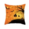 Estuche de almohada cubierta de halloween demonio bate de calabaza creativa decorativa de almohada impresión