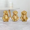 Party Decoration Gold Monkey Figurines See Hear Speak No Evil Wisdom Fengshui Home Decor