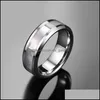 Eheringe, Eheringe, 8 mm breit, Stahlfarbe, Wolframkarbid-Ring, Herren-Inlay, weißer Perlmutterfalter, Männer-Party-Schmuck, Hochzeit, Brit22 D Dhlpx