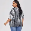 Frauen Blusen Sommer XXL Bis 7XL Übergroßen Shirts Frauen Tie-dye Gestreiften Lose Dünne Kurze Blusas Mujer De moda T2467