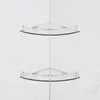 Bath Accessory Set Bathroom Shelves 2-Tier Glass Corner Shelf Wall Mounted Tempered For Storing Shower Gel/Soap-C