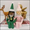Decorazioni natalizie snoop su una bambola elf natalizio lungo giocattolo curvo per le decorazioni per le vacanze di un amico FY3995 L DH5FB
