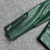 Cappotto da donna in pelle 2022 primavera arrivo donna verde casual corto locomotiva sottile giacca in vera pelle di montone