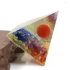 Pendant Necklaces FYJS Unique Layer Colorful Resin And Stone Pyramid Orgone Energy Spiritual Jewelry