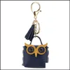 Keychains Lanyards Creative Tassel Owl Bag Key Chain Cute Cartoon Fashion Bags Accessories Keychains Female Car Pendant Keyring Dr Dhxtd