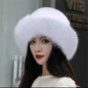 Czapki do czapki/czaszki prezenty Earmuffs Winter Winter Cap Faux Fur Hat Faux Fox Fur Brim Beret T221020