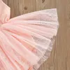 Pagliaccetti 2022 Estate Neonato Tinta unita Maglia Tulle Pagliaccetto Vestiti per ragazze Principessa Senza maniche Tuta Gonna Costume J220922