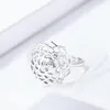 Clusterringen Lotus Ring Sterling Silver 925 Moissanite 0.3ct D Kleur Wit Gold Cadea Geschenk Vrouwelijke Trend Kwaliteit Sieraden Accessoires