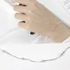 Bracelets porte-bonheur véritable pur 925 chaîne en argent Sterling avec boule pour femmes dames filles à la mode perles Bracelet Femme bijoux