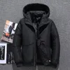 Jaqueta de pato branca masculina Homens de inverno parka de qualidade térmica casual slim grosso quente casaco de casaco de capa Parkas com capuz