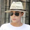 Bérets Chapeau de paille Version coréenne pour hommes, chapeaux pare-soleil à la mode, visière de vacances respirante et pliable, casquettes de voyage Jazz H178