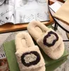 2022 nuove scarpe pantofole firmate Autunno Inverno Ladies Designer di lusso Infradito in lana Fluffy Furry Letter Pink White Ricamato Flats