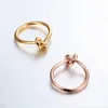 Cluster Rings Enfashion Wholesale Knot Stainless Steel Rose Gold Color Mini Ring Fashion Knuckle For Women Jewelry Bagues Anillos