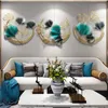 Figurines décoratives moderne créatif mode feuille de Ginkgo tenture murale décorations salon chambre maison fond lumière luxe