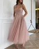 Casual jurken skmy 2022 dames kleding sexy spaghetti riem jurk mouwloos lovertjes slanke slinger roze feestavond a-line