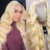 Full Lace Wigs for Black Women Medium Cap with Combs Brazilian Human Hair Lace Wig #613 130% 150% Density