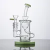 6 pouces Petits Bangs Klein Recycler Bong En Verre Narguilés Torus Pommeau De Douche Perc Dab Rigs Vert Violet Heady Verre Tuyaux D'eau Avec Bol De Joint De 14mm