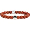 Bracelet de perles en cristal naturel, améthyste, œil de tigre, en alliage, empreinte de chat, élastique, bijoux pour femmes et hommes, 8MM