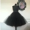 Skirts Real Image Black Tulle Women Pleated Ruffles Knee Length Tutu Skirt Midi Bridesmaid Bottom Custom Made