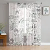 Tenda da gioco Tastiera Cartoon Sheer per soggiorno Voile Window Blinds Camera da letto Tulle Drape Cucina Cortinas Hall Curtains