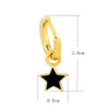 Hoop Earrings Y2K Korean Style Star Drop Color Enamel Dripping Oil Ear Ring For Women Girl Trendy Geometric Jewelry Gift
