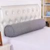 枕ピュアカラーコットンリネンストリップ円筒形のベッドスリーピングウエストクッションリムーブル洗えるキャンディーボルスターホームデコレーション